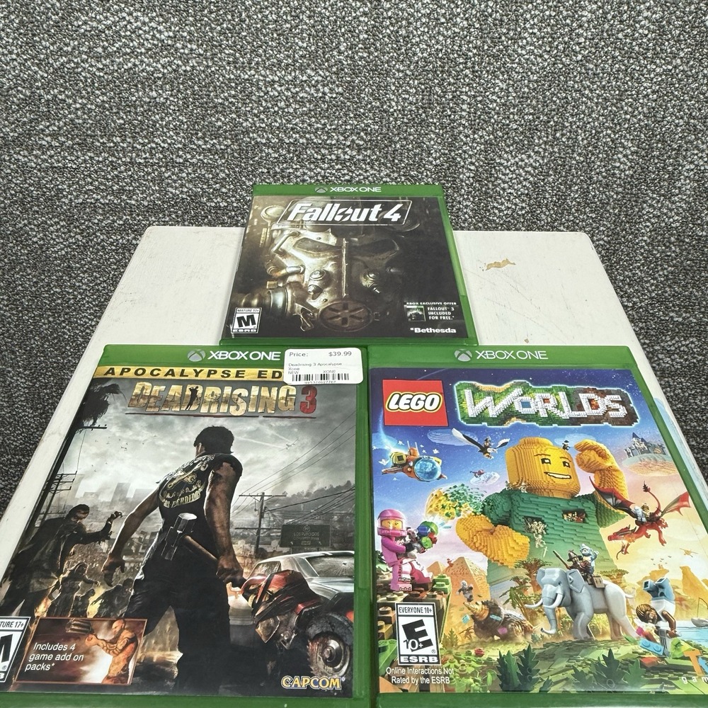 Xbox One Games Bundle Lot (3) Lego Worlds, Dead‎ Rising 3, Fallout 4 Tested
